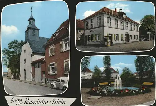 Raunheim Kirche Brunnen Rathaus Kat. Raunheim