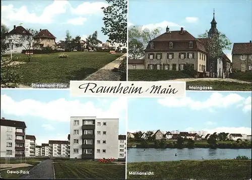 Raunheim Stresemannplatz Maingasse Mainansicht Kat. Raunheim