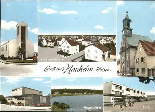 Nauheim Gross Gerau Kirche Rathaus Heegbachsee Schule Kat. Nauheim