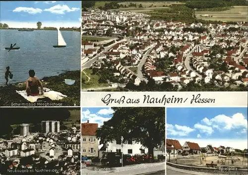 Nauheim Gross Gerau Schwimmbad Heegbachsee Brunnen Spielplatz Kat. Nauheim