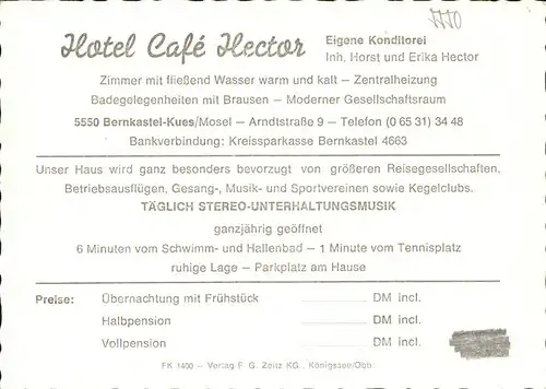 Bernkastel-Kues Hotel Cafe Hector Kat. Bernkastel-Kues