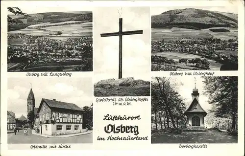Olsberg Sauerland Gipfelkreuz Olsbergkopf Kirche Borbergkapelle Kat. Olsberg