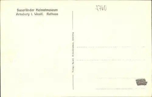 Arnsberg Westfalen Sauerlaender Heimatmuseum Rathaus Madonna Kat. Arnsberg