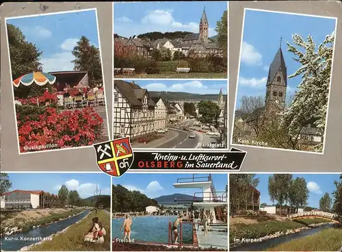 Olsberg Sauerland Marktplatz Freibad Kurpark Kat. Olsberg