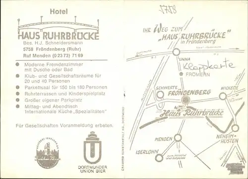 Froendenberg Ruhr Haus Ruhrbruecke Kat. Froendenberg/Ruhr
