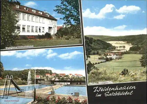 Weidenhausen Gladenbach Waldmuehle Schwimmbad Dorfgemeinschaftshaus Kat. Gladenbach