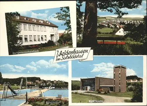 Weidenhausen Gladenbach Schwimmbad Kath. Kirche Kat. Gladenbach