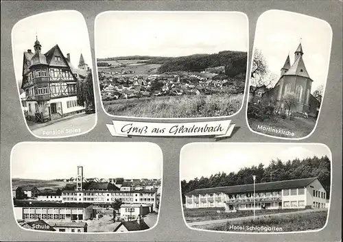 Gladenbach Martinskirche Hotel Schlossgarten Pension Spies Schule Kat. Gladenbach
