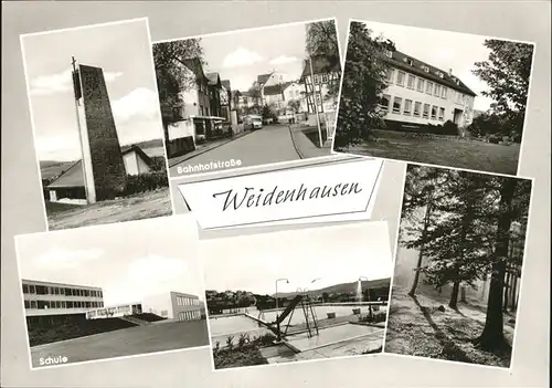 Weidenhausen Gladenbach Bahnhofstr. Schule Wald Kirche Kat. Gladenbach