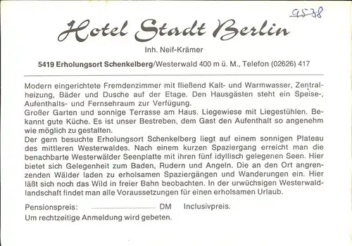 Schenkelberg Hotel Stadt Berlin Kat. Schenkelberg