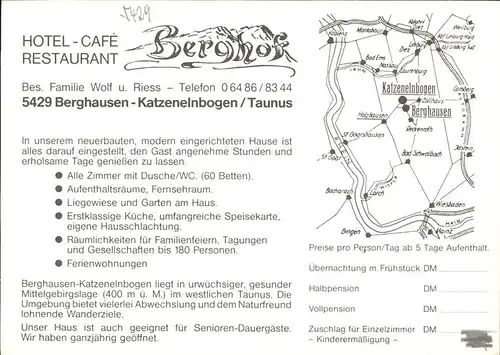 Katzenelnbogen Hotel Berghof Kat. Katzenelnbogen