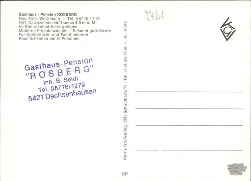 Dachsenhausen Pension Rosberg Kat. Dachsenhausen