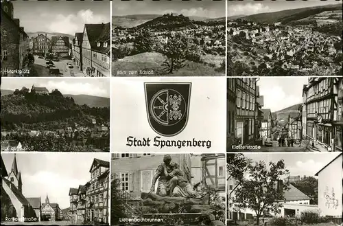 Spangenberg Hessen Wappen Liebenbachbrunnen Klosterstr. Schloss Marktplatz Rathausstr.  Kat. Spangenberg