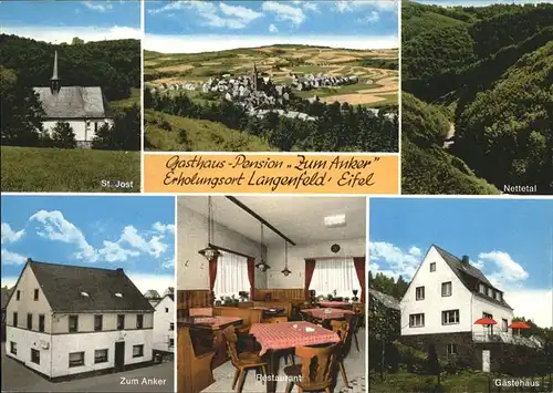 Langenfeld Eifel Nettetal Gaestehaus Pension Zum Anker St. Jost Kat. Langenfeld