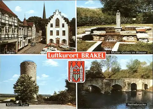pw19518 Brakel Westfalen Kurhotel Am Kaiserbrunnen Nethebruecke Modexer Turm Kategorie. Brakel Alte Ansichtskarten