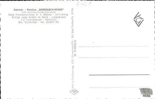 Horhausen Westerwald Gasthof Pension Grenzbach Muehle Kat. Horhausen (Westerwald)