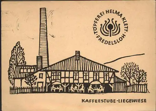 Fredelsloh Toepferei Helma Klett Kaffeestube Zeichnung Kat. Moringen
