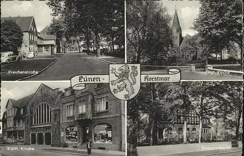 Horstmar Westfalen Preussenstrasse Ev. Kirche Kath. Kirche Knappenheim Stadtwappen / Horstmar /Steinfurt LKR