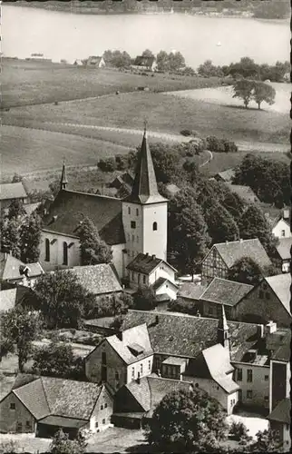 Koerbecke Moehnesee St. Pankratius Kirche Luftaufnahme Kat. Moehnesee