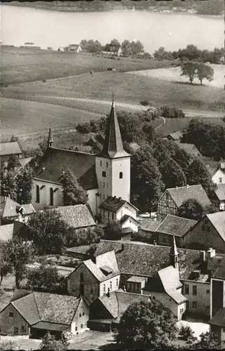 Koerbecke Moehnesee St. Pankratius Kirche Luftaufnahme Kat. Moehnesee