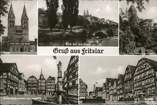 Fritzlar Dom Frauenturm Rolandsbrunnen Marktplatz Kat. Fritzlar