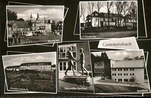 Gummersbach Marktplatz Stadthalle Kreisberufsschule Steinmueller Denkmal Sporthalle Kat. Gummersbach