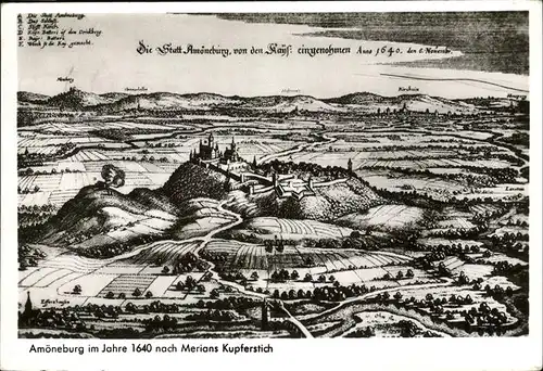 Amoeneburg Amoeneburg im Jahr 1640 nach Merians Kupferstich Kat. Amoeneburg
