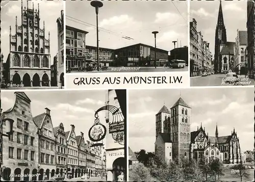 Muenster Westfalen Rathaus Hauptbahnhof Lamberti Kirche Prinzipalmarkt Dom Kat. Muenster