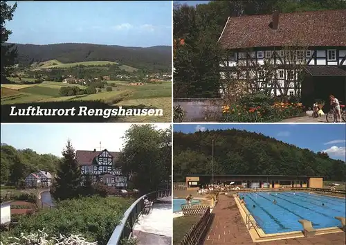 Rengshausen Knuellwald Teilansicht Rengshausen Fachwerkhaus Schwimmbad Kat. Knuellwald