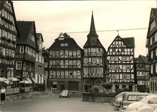 Fritzlar Markt Rolandsbrunnen Fachwerkhaeuser Kat. Fritzlar