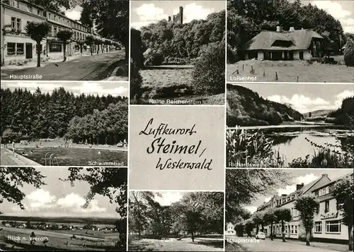 Steimel Ruine Reichenstein Luisenhof Richardsweiher Schwimmbad Hauptstrasse Park Kat. Steimel