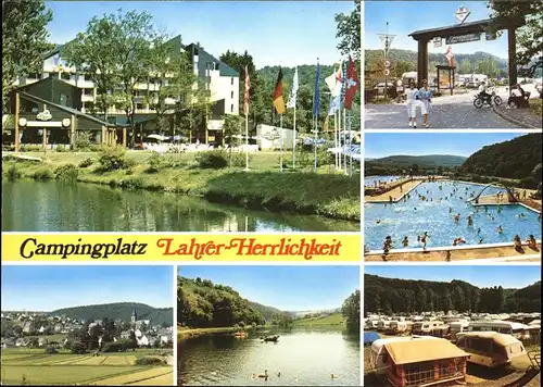 Oberlahr Campingplatz "Lahrer Herrlichkeit" Freizeitanlage Schwimmbad See Kat. Oberlahr