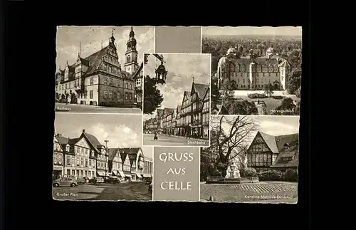 Celle Niedersachsen Rathaus Grosser Plan Stechbahn Herzogschloss Karoline Mathilde Denkmal / Celle /Celle LKR