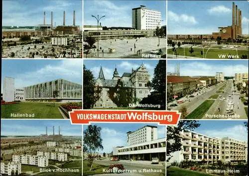 Wolfsburg VW Werk Rathaus Hallenbad Die Wolfsburg Porschestrasse Kulturzentrum Rathaus Emmaus Heim Kat. Wolfsburg