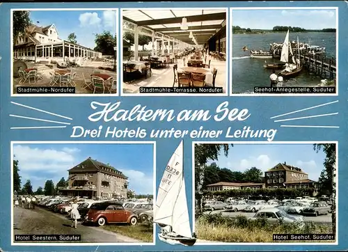 Haltern Stadtmuehle Nordufer Seehof Anlegestelle Suedufer Hotel Seestern Hotel Seehof Kat. Haltern am See