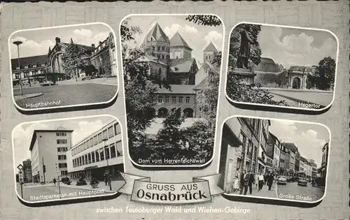 Osnabrueck Hauptbahnhof Grosse Strasse Stadtsparkasse Hauptpost Kat. Osnabrueck