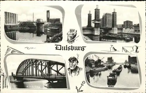 Duisburg Ruhr Marientorschleuse Schwanentor Ruhrbruecke Hafen / Duisburg /Duisburg Stadtkreis