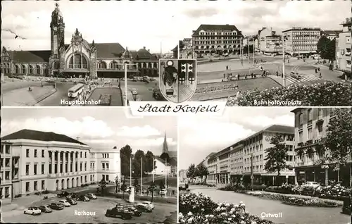 Krefeld Hauptbahnhof Rathaus Ostwall Bahnhofsvorplatz Kat. Krefeld