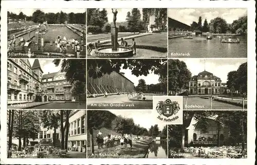 Bad Rothenfelde Sole Freibad Kurhaus Kurgarten Kahnteich Gradierwerk Kinderbrunnen Konzertgarten Kat. Bad Rothenfelde