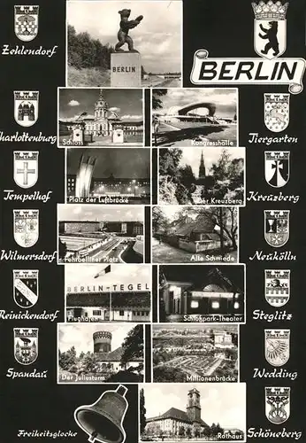 Berlin Wappen der 12 Westberliner Bezirke Kat. Berlin