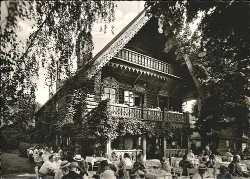 Berlin Wannsee Gasstaette Blockhaus Nikolskoe Terasse Kat. Berlin