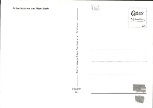 Dortmund Blaeserbrunnen am alten Markt Kat. Dortmund