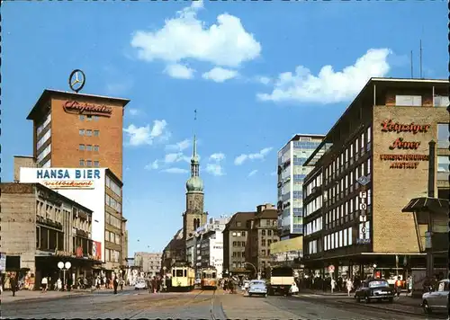 Dortmund Kampstrasse Hansa Bier Strassenbahn Autos Kat. Dortmund