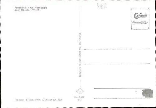 Muenster Westfalen Fliegeraufnahme Fachklinik Haus Hornheide Kat. Muenster
