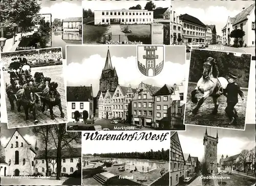 Warendorf Pferdedressur Deutsche Reitschule Franziskaner Kloster Gedaechtnisturm Kat. Warendorf