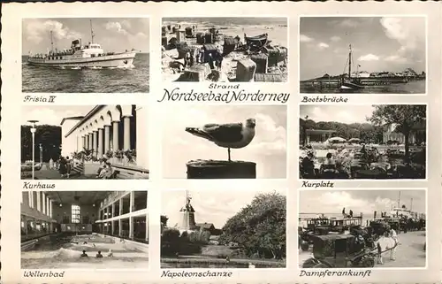 Norderney Kurplatz Dampferauskunft Napoleonschanze Dampfschiff Kat. Norderney