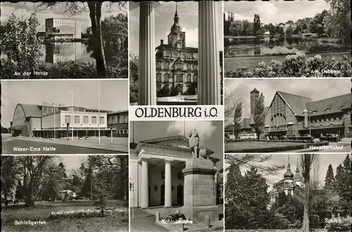 Oldenburg Niedersachsen Schloss Hauptbahnhof Hunte Weser Ems Halle Schlossgarten / Oldenburg (Oldenburg) /Oldenburg  Stadtkreis