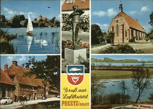 Preetz Holstein Wappen Denkmal Kirche Segelboot Kat. Preetz