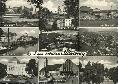 Oldenburg Niedersachsen Weser Ems Halle Flugaufnahme Schloss / Oldenburg (Oldenburg) /Oldenburg  Stadtkreis