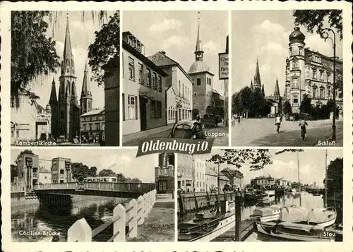 Oldenburg Niedersachsen Schloss Stau Lappan Lambertikirche Caecilien Bruecke / Oldenburg (Oldenburg) /Oldenburg  Stadtkreis